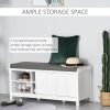 Entryway Shoe Storage Bench Ottoman with Sliding Barn Door