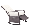 Patio Recliner Cream Soft Cushion Adjustable Footrest
