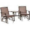 2-Seat Outdoor Glider Swing With Center Coffee Table
