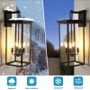 26H 1ps Modern Outdoor Wall Lanterns With Black Metal Frame And Clear Glass, 4 E12 Bulb Socket, Weatherproof Wall Sconces For Porch, Garden, Pati
