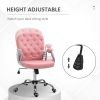 Vinsetto Vanity PU Leather Tufted Swivel Office Chair, Pink
