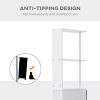 55" Freestanding Linen Tower With 2 Tier Shelf And Drawers