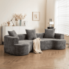 Soft Corduroy Sofa With 3 Pillows
