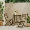 Semi-circular Folding Acacia Weather-resistant Bistro Table And Chairs