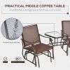 2-Seat Outdoor Glider Swing With Center Coffee Table