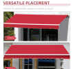 12 X 10 Manual Retractable Awning Outdoor Sunshade Shelter For Patio