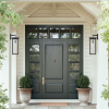 20H Set Of 2 Modern Outdoor Wall Lanterns With Black Metal Frame And Clear Glass, Weatherproof Wall Sconces For Porch, Garage, Or Entryway Lighti