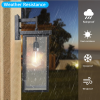 20H Set Of 2 Modern Outdoor Wall Lanterns With Black Metal Frame And Clear Glass, Ambient Light Sensors,Weatherproof Wall Sconces For Porch, Gara