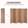 6 Panel Wicker Room Divider 6' Tall Privacy Screen