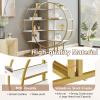 4 Tiers Open Bookshelf, Golden