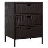 32" Poolside Rattan Wicker Patio Storage Cabinet