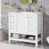 36" Bathroom Vanity With Sink, One Cabinet And Three Drawers