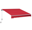 12 X 10 Manual Retractable Awning Outdoor Sunshade Shelter For Patio