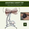 3-Person Outdoor Swing Chair Bench With Stand And Adjustable Canopy