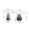 Set Of 2 Coffee Round Tables With A Marble-look Top And Steel Base