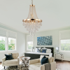 Golden Crystal Chandelier, Large Modern Luxury Chandelier For Living Room, Dining Room, Bedroom, Hallway - Bulb Not Included Unavailable Platform