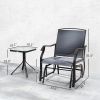 3 Piece Outdoor Glider Chair With Coffee Table And 2 Patio Chairs