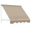 6' Cream Drop Arm Manual Retractable Patio Awning