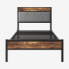 Storage Headboard With Charging Station Twin Size Bed Frame