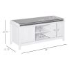 Entryway Shoe Storage Bench Ottoman with Sliding Barn Door