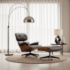 Black cowhide leather reclining chair