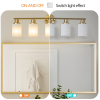 5 Lamps Gold Bathroom Vanity Lamp, Frosted Glass Shade, Modern Wall Mounted Lighting - No Bulbs Unavailable Platforms- Temu