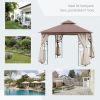 10' X 10' Outdoor Patio Gazebo Canopy With 2-Tier Polyester Roof