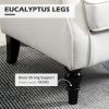Cream White High Back Accent Chair With Wooden Legs