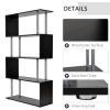 5-Tier Bookcase S-Shaped Wooden Storage Shelf