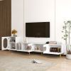 Wood Extendable TV Stand Rectangle Entertainment Center