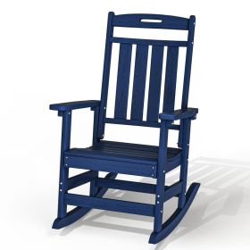 HDPE Plastic Outdoor Rocking Chair (Option: Navy blue-1pack)