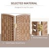 6FT Tall 4-Panel Wicker Weave Room Divider