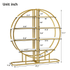 4 Tiers Open Bookshelf, Golden