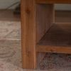 Large 2-Tier Rustic Coffee Table With Storage Shelf