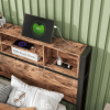Twin Size Bed Frame With Storage Headboard and Charging Station