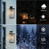 20H Set Of 2 Modern Outdoor Wall Lanterns With Black Metal Frame And Clear Glass, Weatherproof Wall Sconces For Porch, Garage, Or Entryway Lighti
