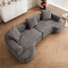 Soft Corduroy Sofa With 3 Pillows