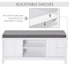 Entryway Shoe Storage Bench Ottoman with Sliding Barn Door