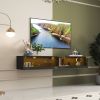 180 Wall Mounted Floating 80 TV Stand With 20 Color LEDs And Charging Station