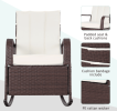 Patio Recliner Cream Soft Cushion Adjustable Footrest