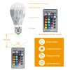1Pc 9W LED Light Bulb E27 RGB Lamp Bulb 16 Colors Changable 24-key IR Remote Control For Decor Mood Lighting