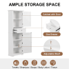 Freestanding Storage Cabinet With Drawer And Adjustable Shelf