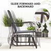 3 Piece Outdoor Glider Chair With Coffee Table And 2 Patio Chairs