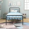 Metal Victorian Style Headboard Footboard Platform Twin Bed Frame
