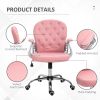 Vinsetto Vanity PU Leather Tufted Swivel Office Chair, Pink