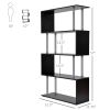 5-Tier Bookcase S-Shaped Wooden Storage Shelf