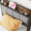 Storage Headboard With Charging Station Twin Size Bed Frame
