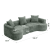 Soft Corduroy Sofa With 3 Pillows