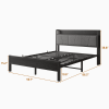 Storage Headboard With Charging Station Queen Size Bed Frame