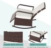 Patio Recliner Cream Soft Cushion Adjustable Footrest